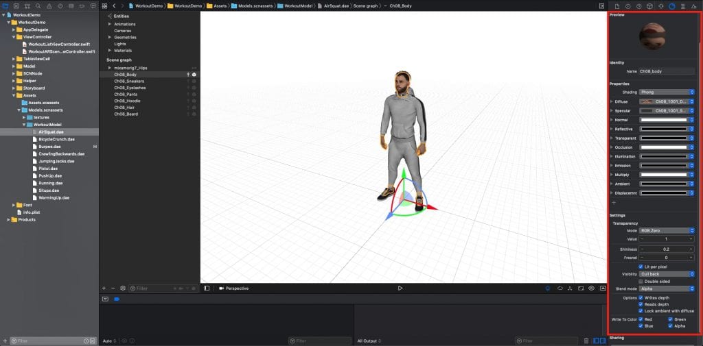 3D model preview in Xcode