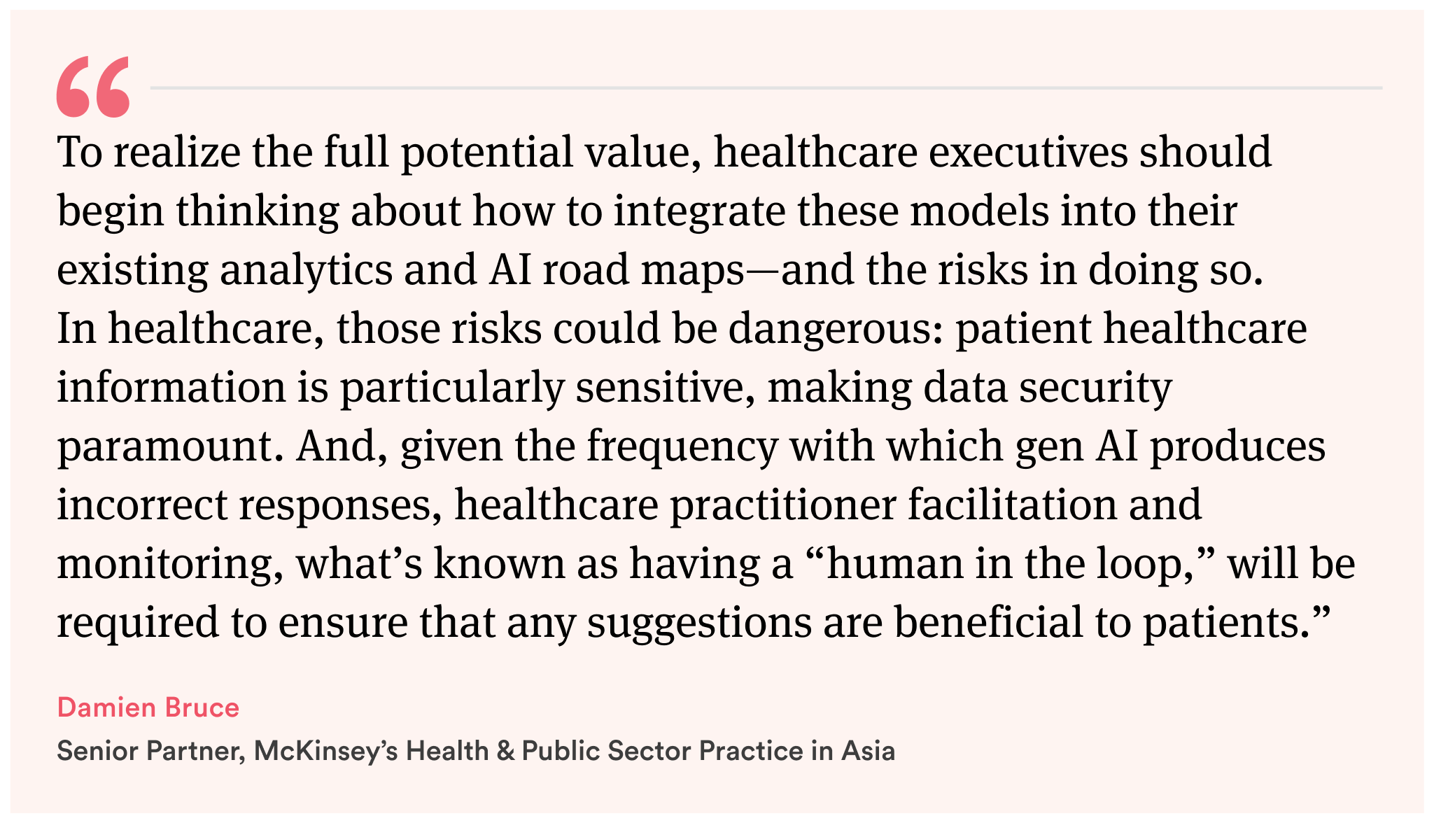 AI in healthcare expert quote