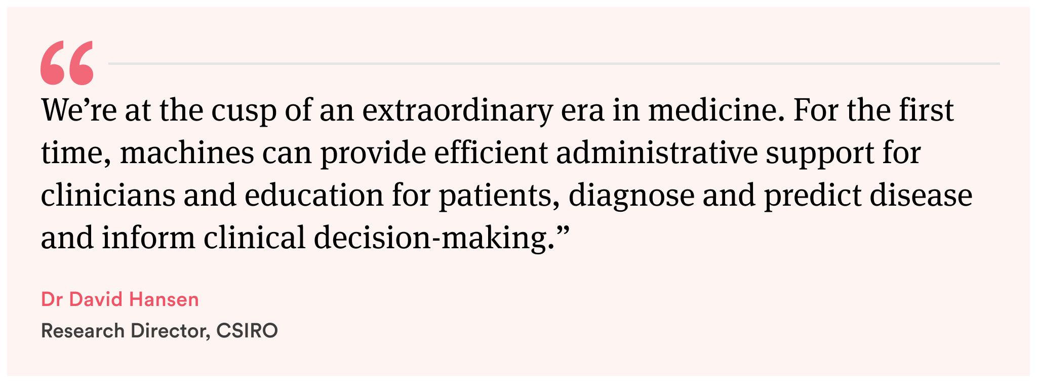 AI in healthcare expert quote